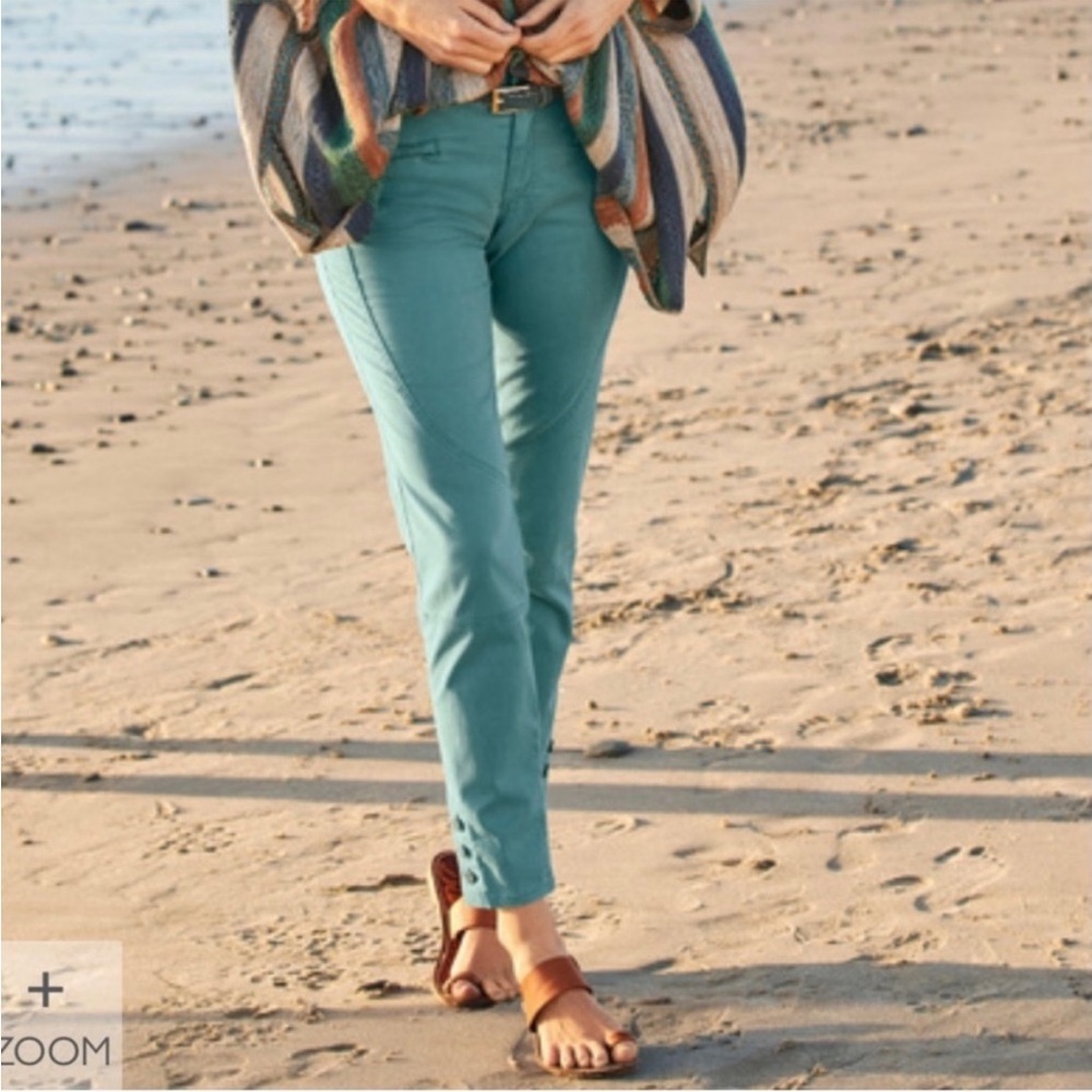 Peruvian connection Ryder pants in green blue size 18